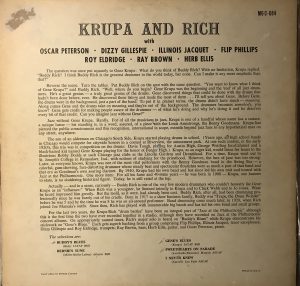 Gene Krupa and Buddy Rich LP backside
