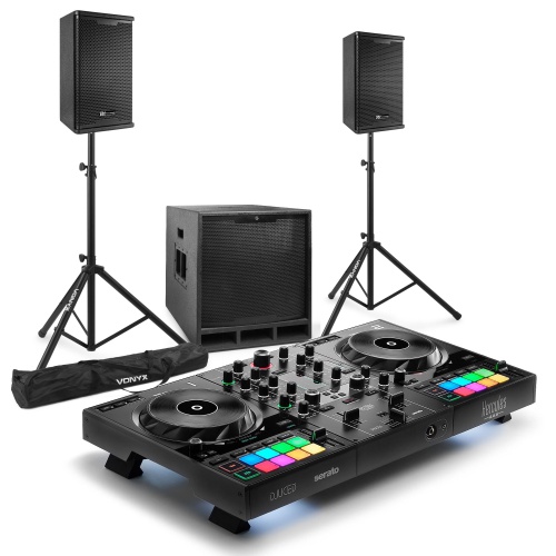 Hercules DJ Set Semi Pro met Power Dynamics speakerset 1200W +