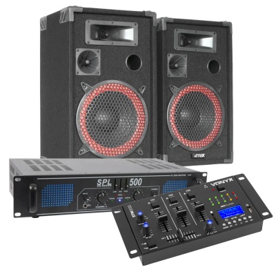 MAX Complete 500W Bluetooth DJ Set met Speakers