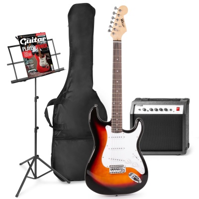 MAX GigKit elektrische gitaar set met o.a. muziekstandaard - Sunburst