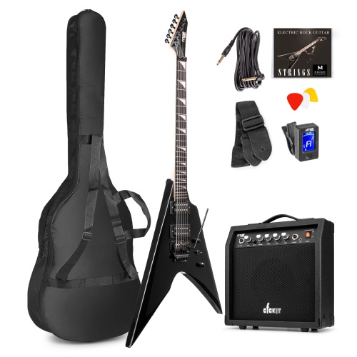 Max GigKit Rock V-stijl Elektrische gitaar set met 40 Watt versterker